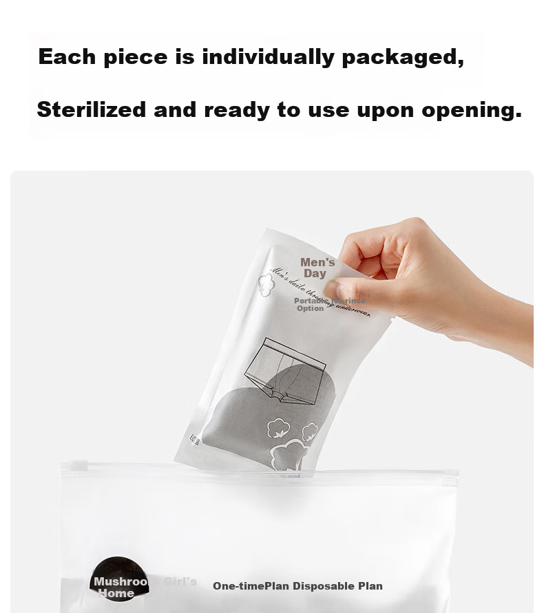 GNJ Men's Disposable Cotton Boxer Briefs Travel Portable EO Sterilized Wash-Free Individually Packaged Business Trip 3