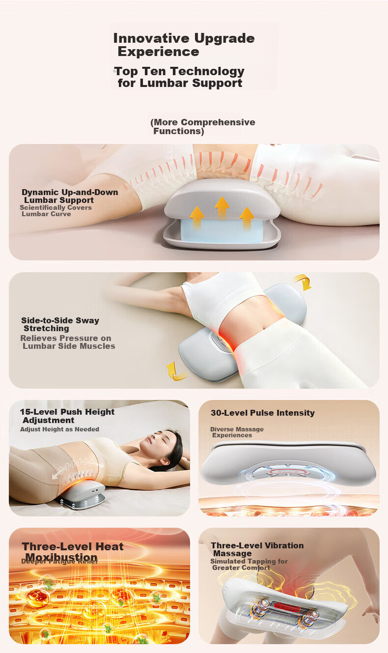 Ai Professor Full-Automatic Waist Massager Kneading Lumbar Support Spine Back Pulse Heat Vibration Relief for Lumbar Disc Herniation and Muscle Strain Gift for Parents Elderly Men and Women 4