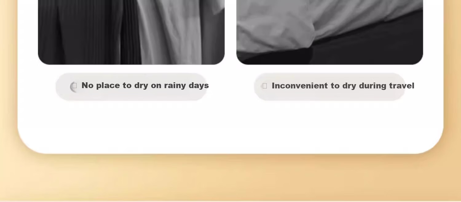Baicaoyuan Travel Folding Clothes Hanger Portable Six-Hole Drying Rack for Business Trip and Hotel Clothes Drying Tool 2-Pack Gray 3