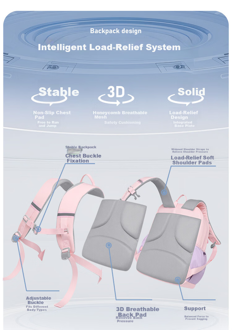 GOLF Primary School Boys Backpack Grades 1-3-6 Children's Ergonomic Large Capacity School Bag 4