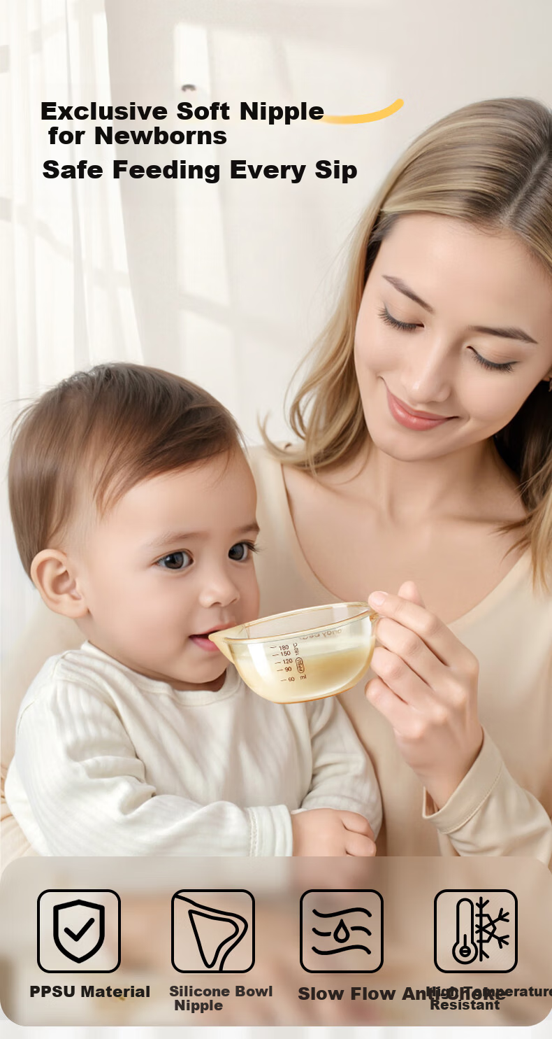 AIBEDILA Baby Feeding Bowl with Spout PPSU Rice Cereal Powder Special Children's Tableware Lunch Box 1