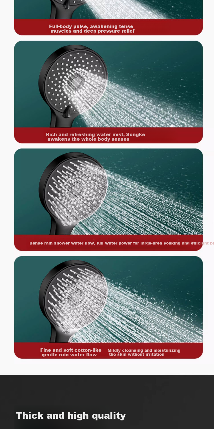 Del 28-Year Brand High-Pressure Shower Head Bathroom Large Water Flow Handheld Showerhead 335 Model 7
