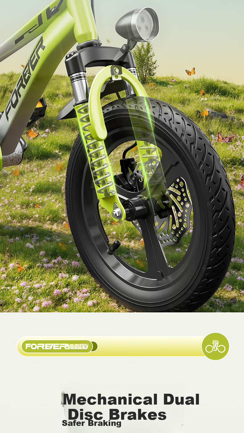 FOREVER Children's Bicycle with Training Wheels Kids Bike 3-6-10 Years Old 18-Inch Children's Bike 6