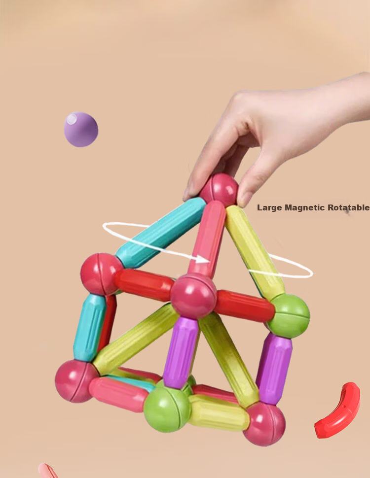 LIVING STONES Magnetic Rods Children's Toy for Boys Ages 3-6 Magnetic Building Blocks Educational Magnetic Tiles for Ages 1-3 Children's Day Gift 4
