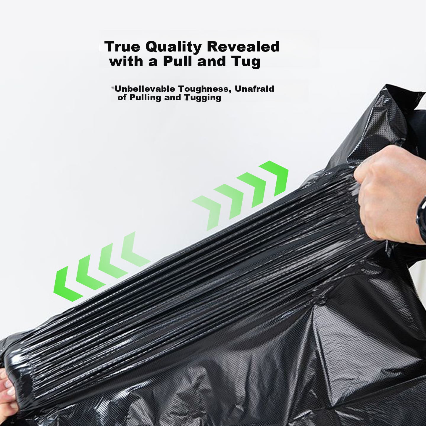 Zhijie Flat Mouth Black Garbage Bags 80x90cm 50pcs Double-Sided 3-Layer Extra Large Thickened Property Bags Economical Pack