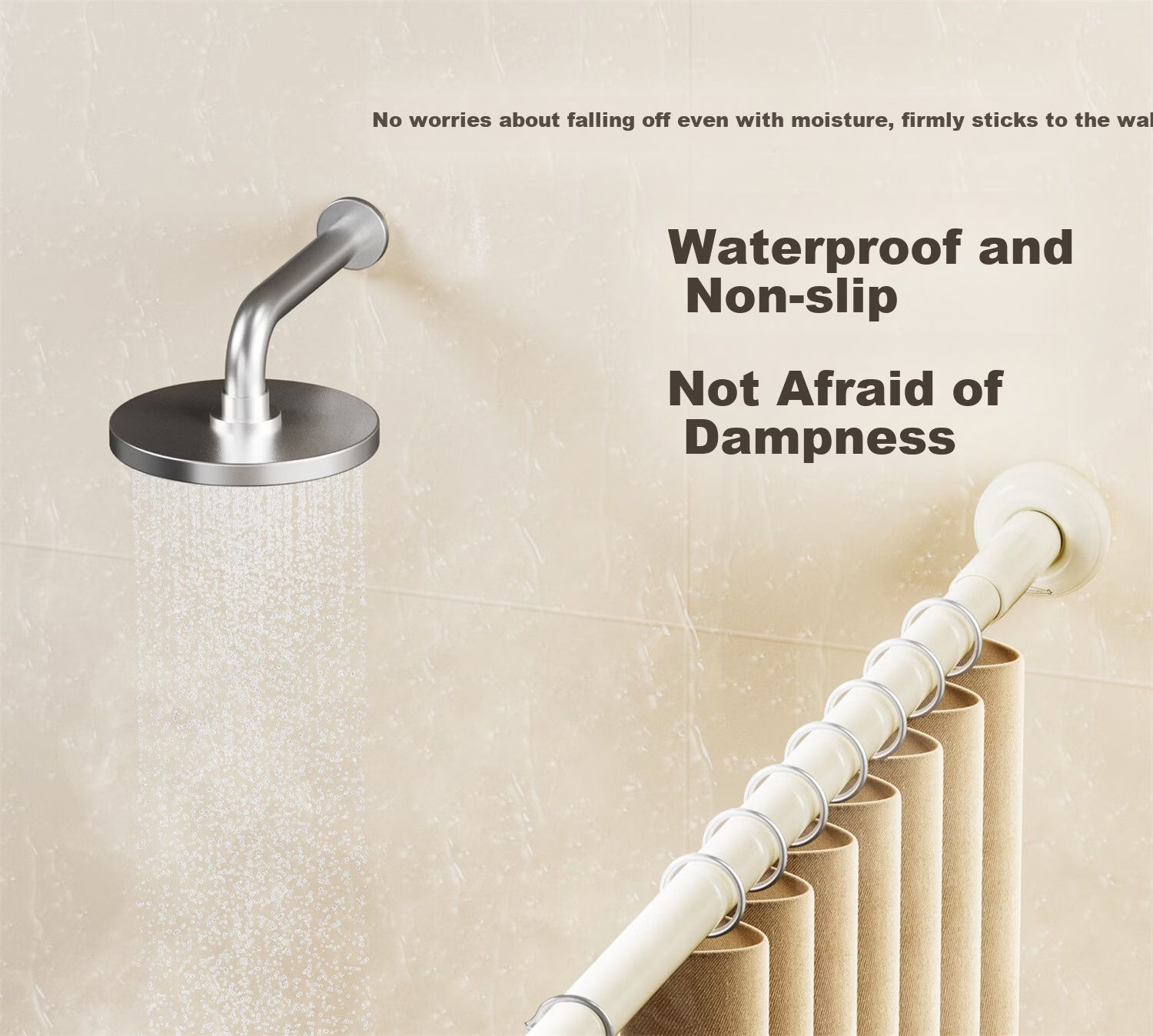 Submarine No-Drill Telescopic Clothes Drying Rod 304 Stainless Steel Shower Curtain Rod Balcony Clothes Hanger 50-80cm 15