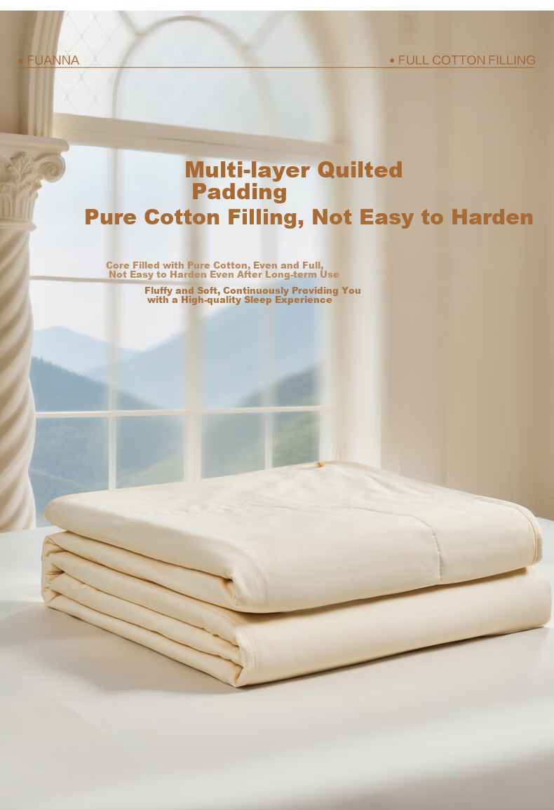 Fuanna Class A Cotton Summer Quilt 60s Pure Cotton Sateen Cooling Quilt All Cotton Air Conditioning Quilt Double Extra Large 230*229cm 4