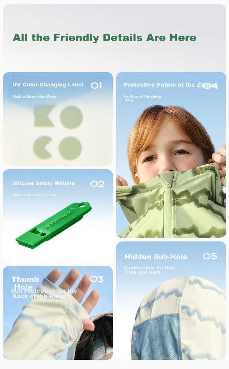 Kocotree KK Tree Kids Sun Protection Jacket UV Protection Lightweight Breathable Baby Outdoor Unisex Sunproof Coat 24