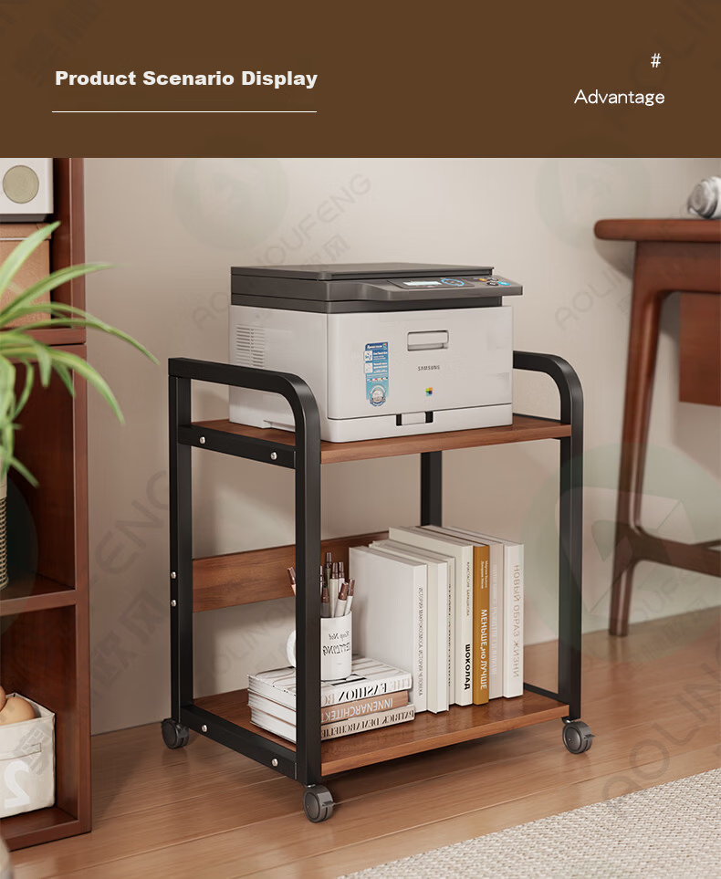 Olynp Wind Floor Storage Rack Printer Stand Multi-layer Mobile Storage Shelf Simple Host Rack 12