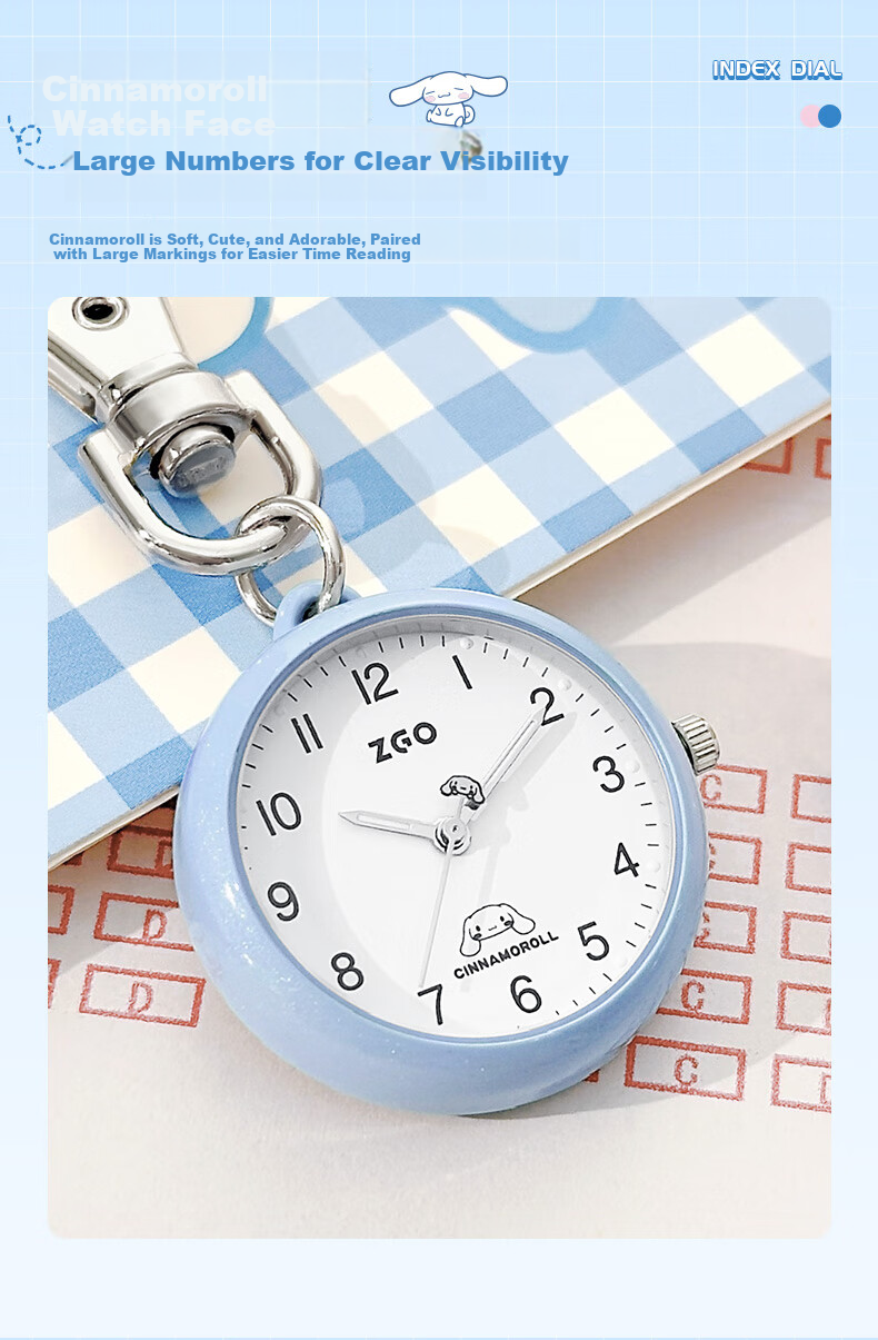 ZGO Pocket Watch Nurse Watch Student Exam Civil Service Exam Portable Keychain Watch 733 3