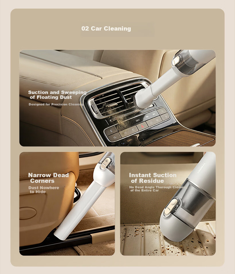 Deerma XC02 Handheld Wireless Car Vacuum Cleaner Cordless High Suction Blower and Vacuum for Home Desktop Window Sill Pet Dust Removal 7
