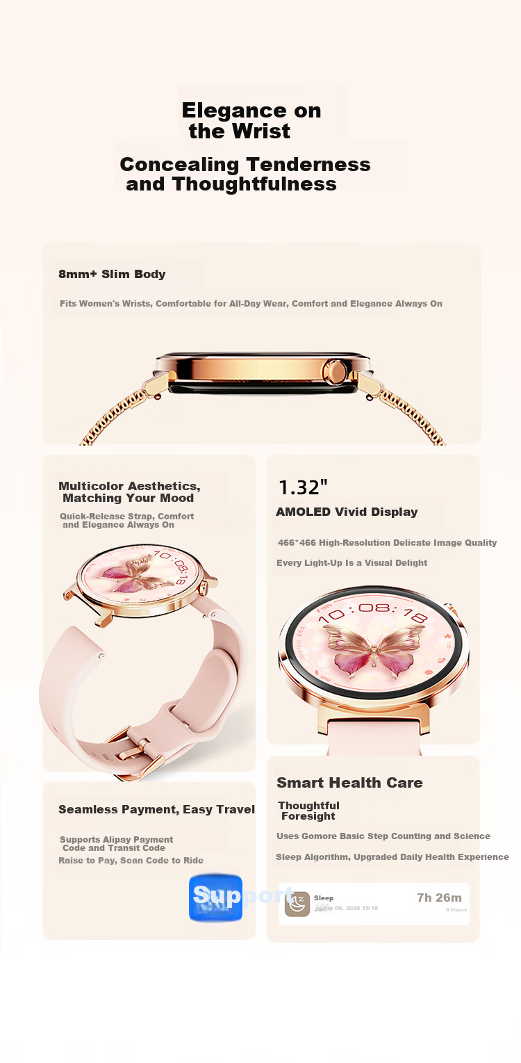 ROSSINI Smartwatch Student 3S Lightweight Waterproof Multifunctional Blood Oxygen Heart Rate Sleep Monitoring Mobile Payment ZN50260 9
