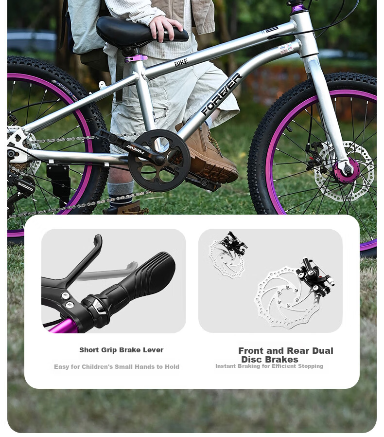 FOREVER Aluminum Alloy Children's Bicycle 6-12 Years Boys and Girls Student Bike Ultra-Light Gear Mountain Bike 20 Inch 12