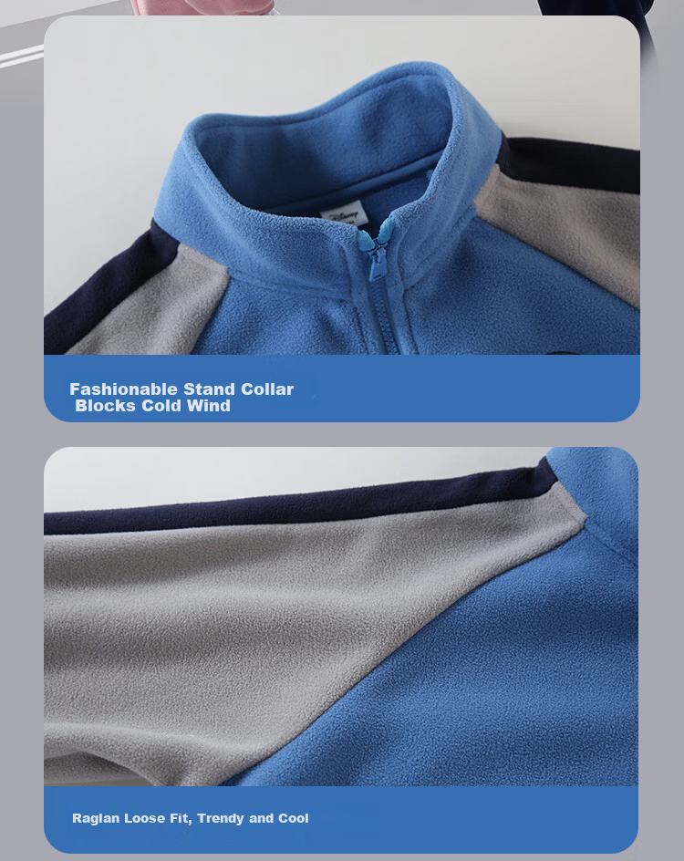 Disney Kids Set Boys and Girls 2026 New Spring Fleece-Lined Sports Sweatshirt Two-Piece Trendy Cool Jacket and Pants 14