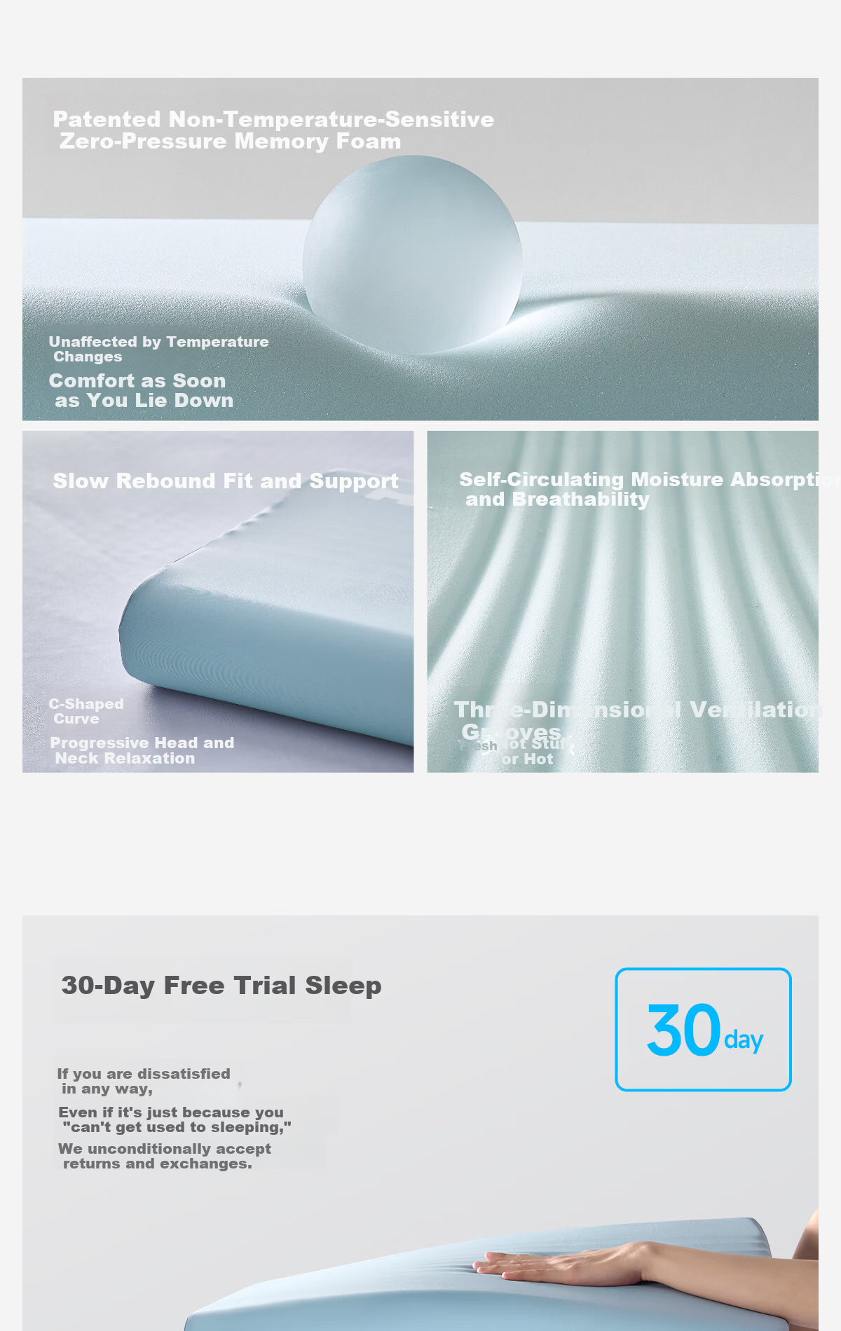MLILY Mili Neck Support Pillow Adult Sleep Aid Deep Sleep Memory Foam Pillow Student Dormitory Single Use Pillow Core 4