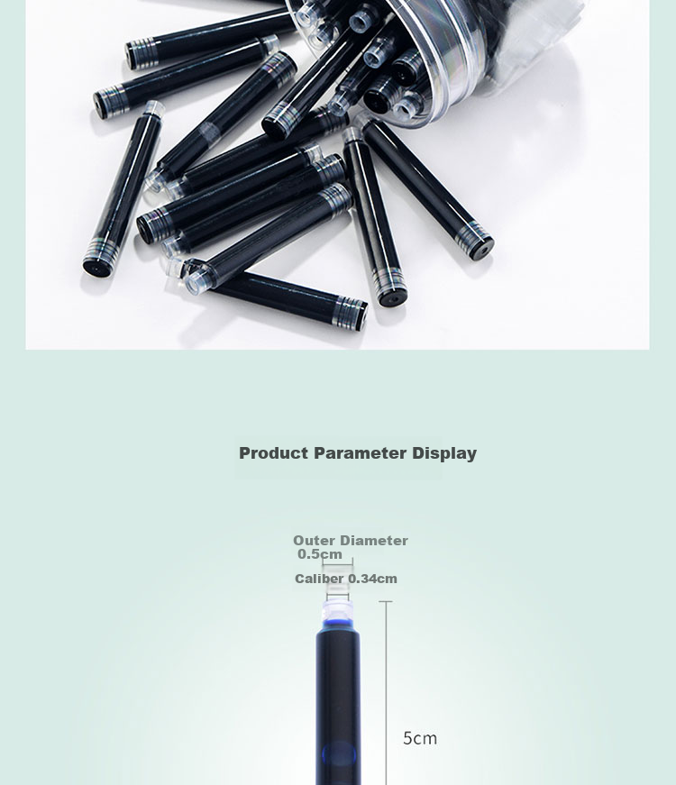 HERO School Gift Ink Cartridges 359 Fountain Pen Ink Cartridges Bulk Pack Pure Blue 30pcs 5