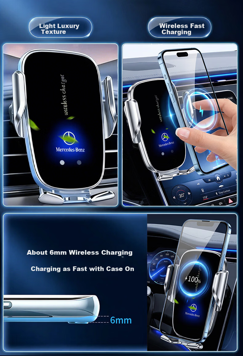 Newsmy Mercedes-Benz Wireless Car Charger Phone Holder for 2024-2026 Mercedes-Benz E-Class 12