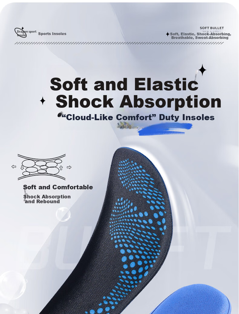 3515 Outdoor Sports Insoles for Men Shock Absorption Soft Cushioning Long-Standing Comfort Military Training Breathable Sweat-Absorbing Antibacterial Deodorant Summer Size 41 2