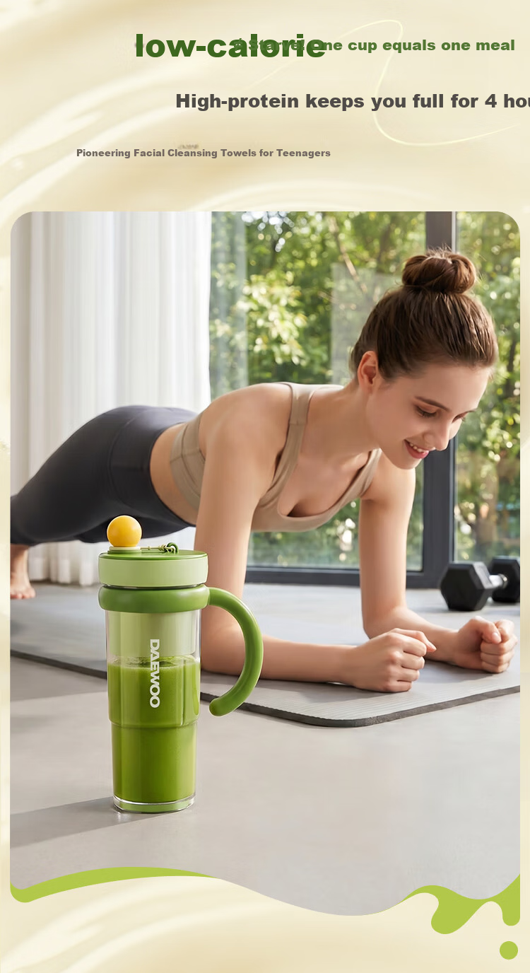 DAEWOO Wall-breaking Light Food Cup 618 Price Protection Wireless Slimming Fruit and Vegetable Cup Portable Juicer Juice Cup Travel Cup 500ml Large Capacity Baby Food Processor ZB15-BCL 14