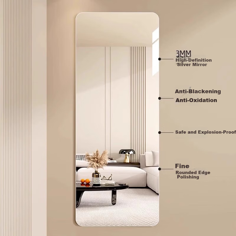 Yimo Home Full-Length Wall-Mounted Dressing Mirror 30x120cm for Bedroom Makeup and Living Room