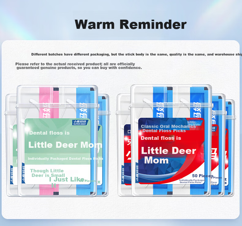 Little Deer Mom Individually Packaged Dental Floss Picks 3 Boxes 180pcs Ultra-fine Toothpicks for Adults and Children 1