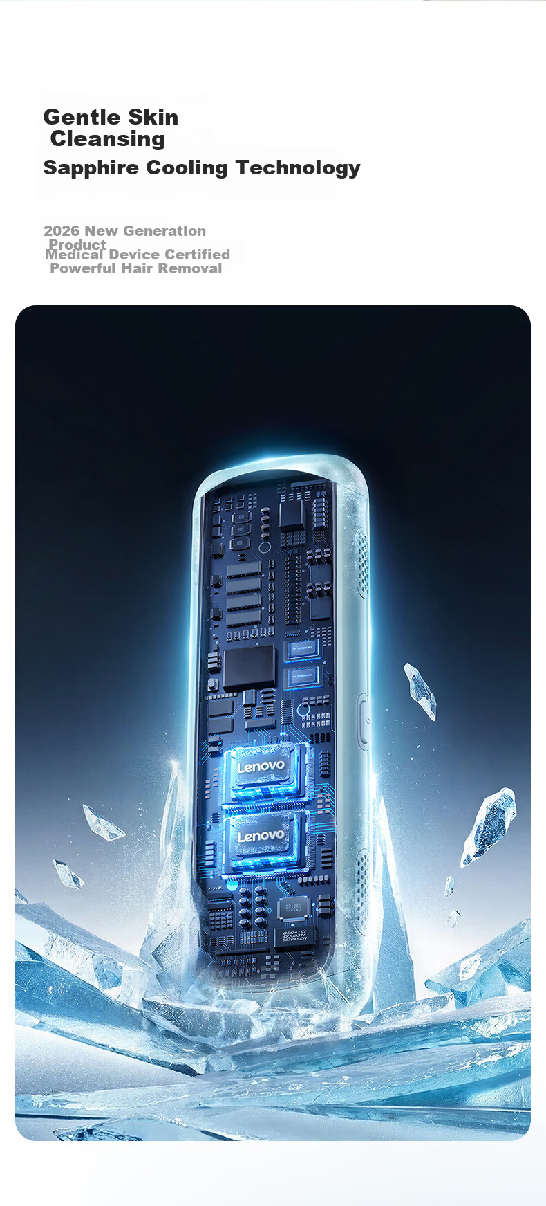 Lenovo Sapphire Hair Removal Device High Power Ice Point Private Area Lip Armpit Full Body Bikini Unisex Home Use Body Shaver Mother's Day Girlfriend 520 Gift 9