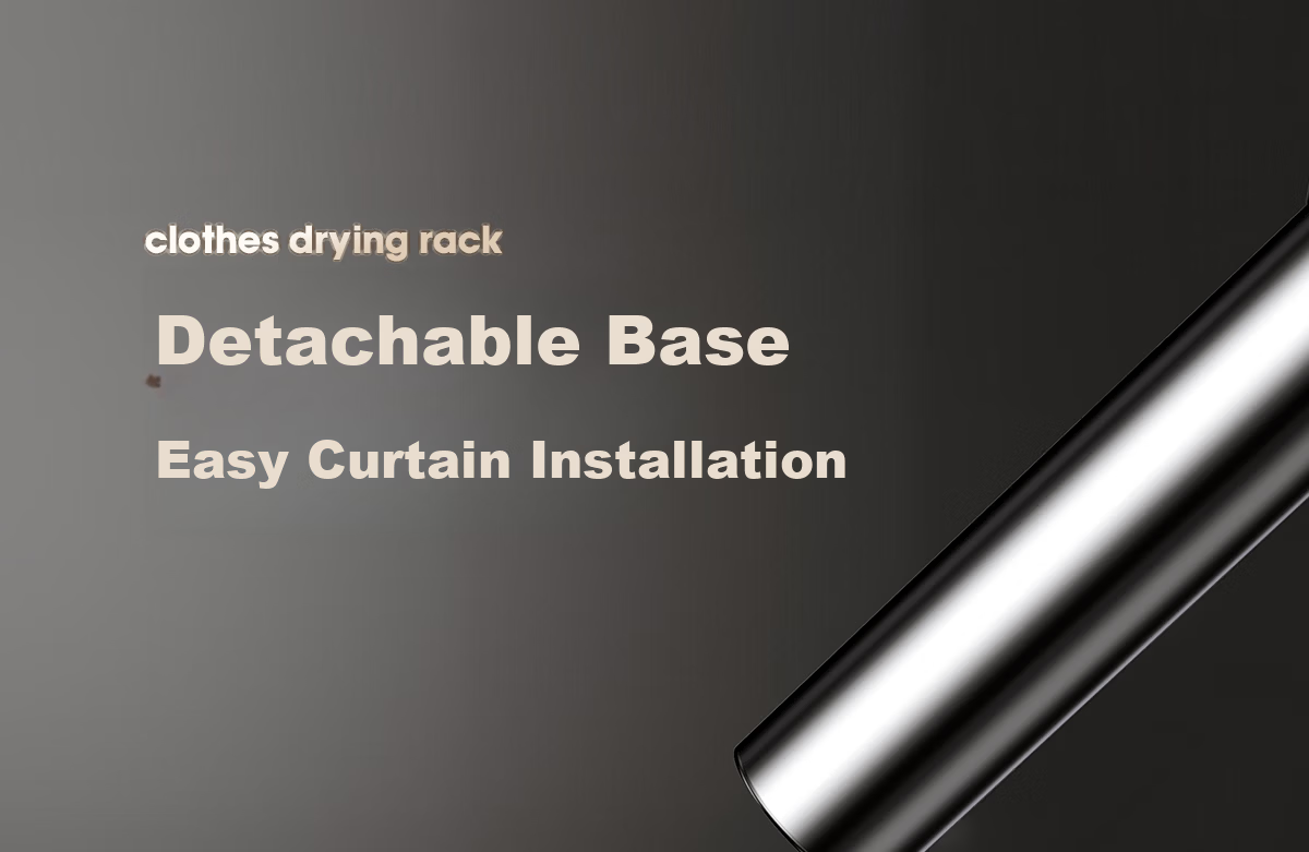Futuristic Telescopic Clothes Drying Rod No-Drill Balcony Stainless Steel Shower Curtain Rod Wardrobe Hanging Rod Support 340-400cm 24