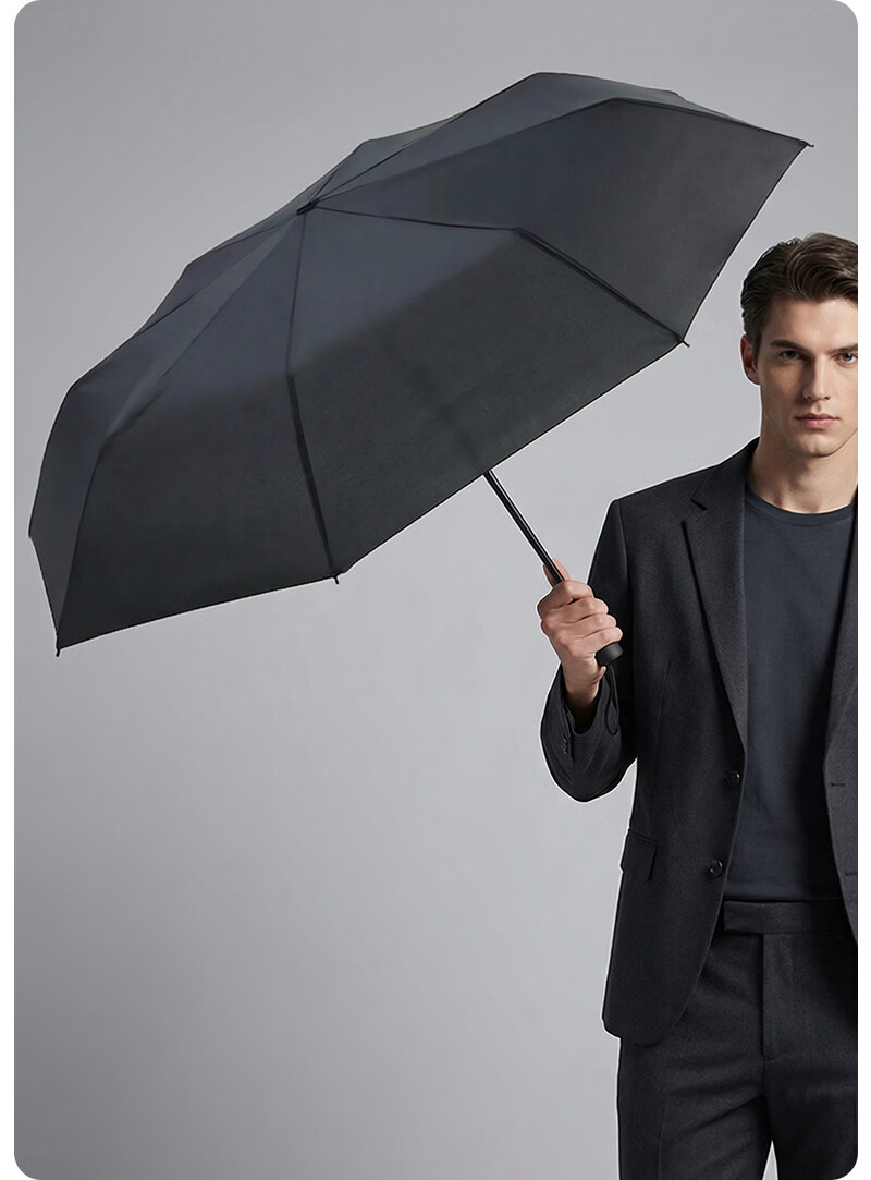 YUHANG 8-Rib Manual Black Sunshade Umbrella UV Protection Rain Umbrella for Students JD Self-Operated 7