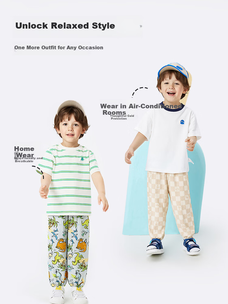 Balabala Kids Pants Boys Girls Summer Mosquito Repellent Casual Trousers Toddler Outdoor Pants [Mall Same Style] 5