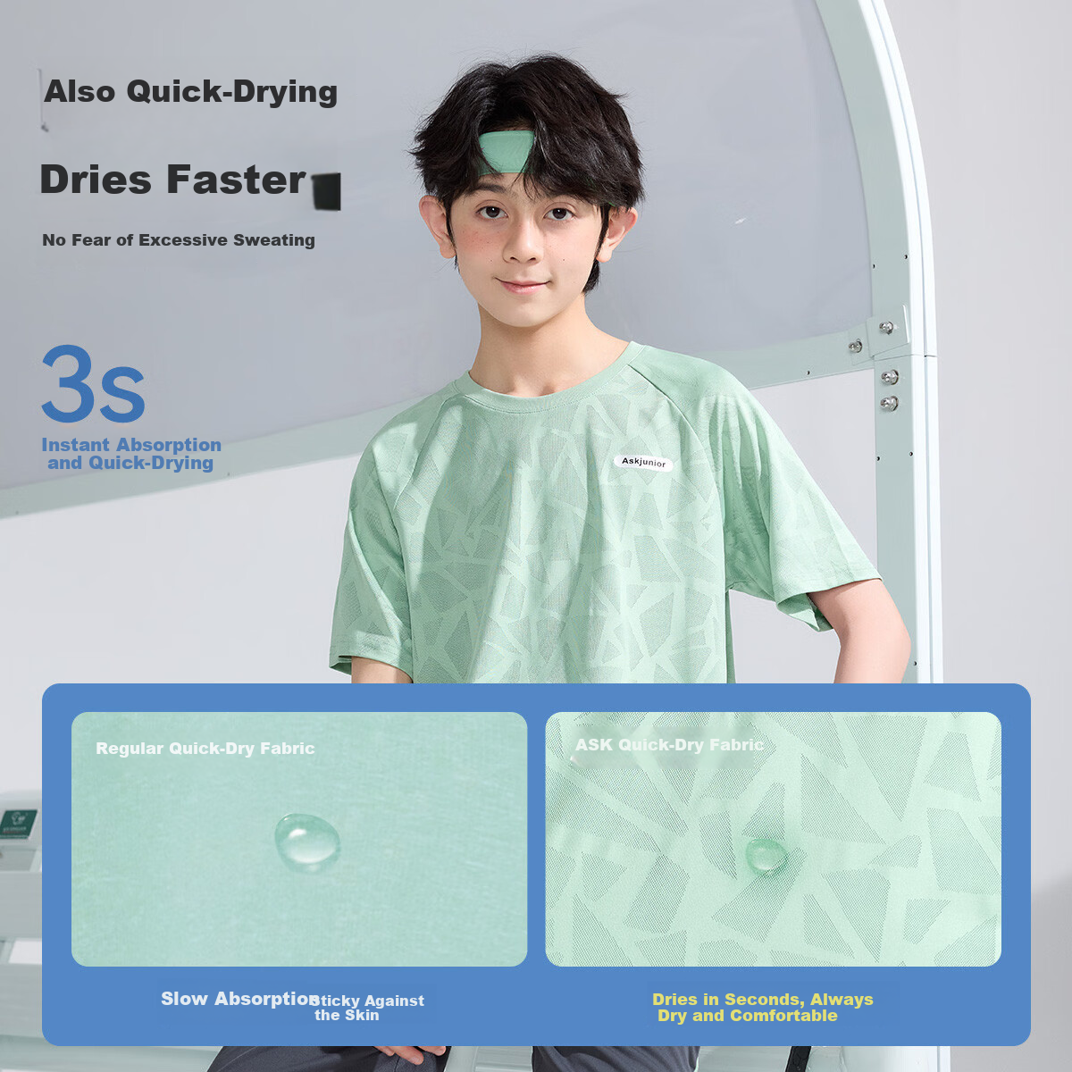 ASK JUNIOR Parent-Child Running Sports Set Summer Kids Boys Girls Quick-Dry Cooling Short Sleeve T-Shirt Shorts Youth Two-Piece Set