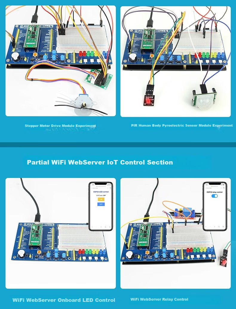 LOBOROBOT ESP32 Development Board IoT Remote Control Misqi Programming Scratch ESP32 Mainboard Kit 16