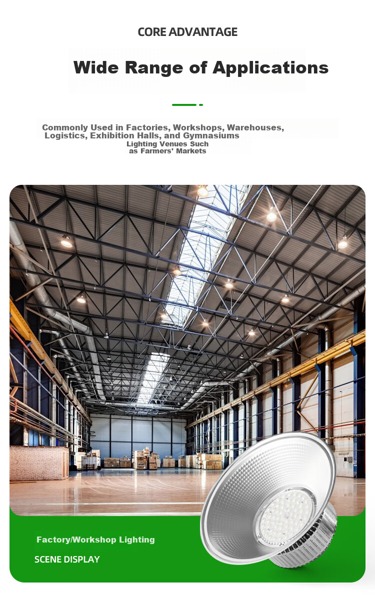 Biuyum LED Industrial Workshop Light Factory Warehouse High Power 200W Pendant Chain Mining Lamp White Light 7