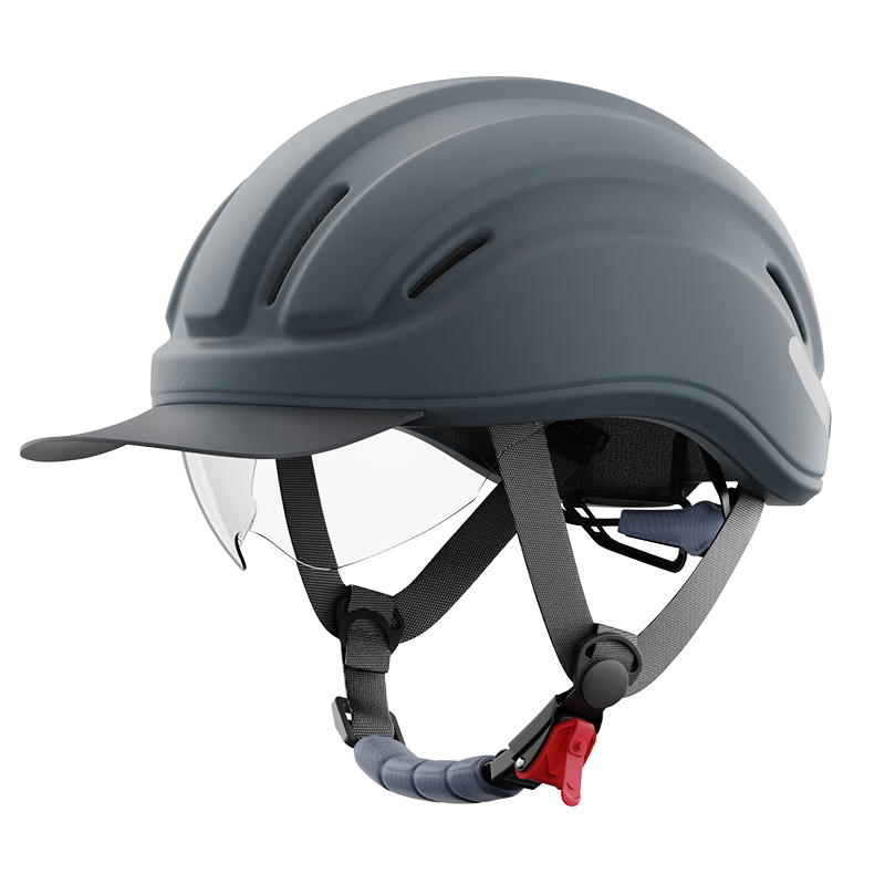 Two Little Bees 3C Certified Electric Bicycle Helmet for Women, Summer Sun Protection Half Helmet, Ultra-Light Riding Cap, Qingshan Blue [Sunshade Brim + Sun Protection Face Shield]