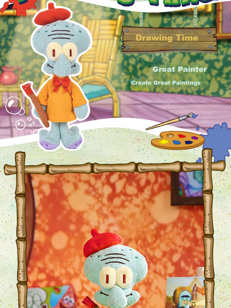 X11 SPACE Bikini Bottom Squidward's Day Series Plush Blind Box Gift Toy Plush Figure Single Box 16
