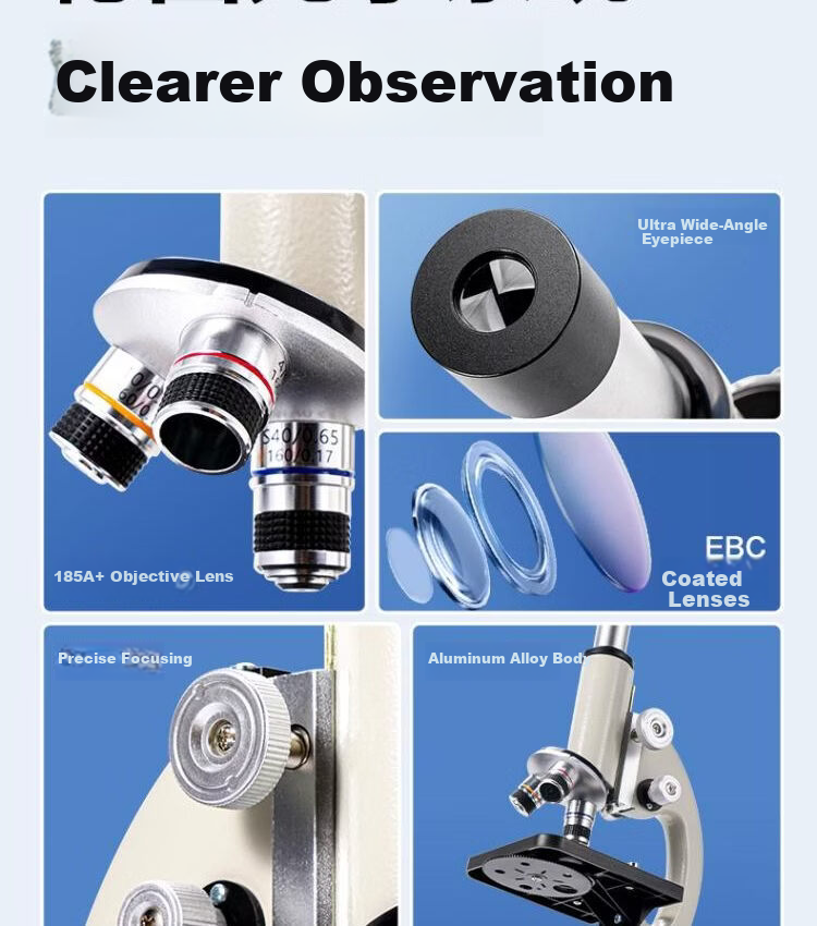 Deli Biological Microscope, Elementary School Science Experiment Textbook Style, 640X Children's Toy Gift 3