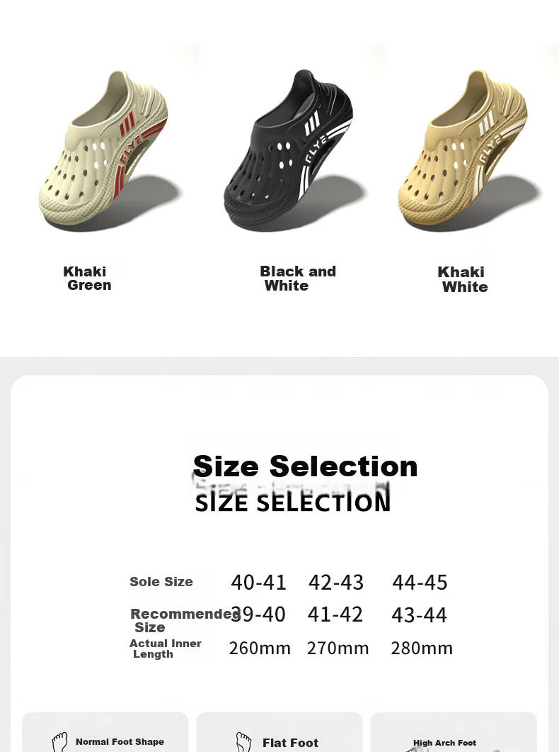 MEXICAN Outdoor Men's Summer EVA Thick Sole Non-Slip Creek Hiking Breathable Clogs Green 42-43 9