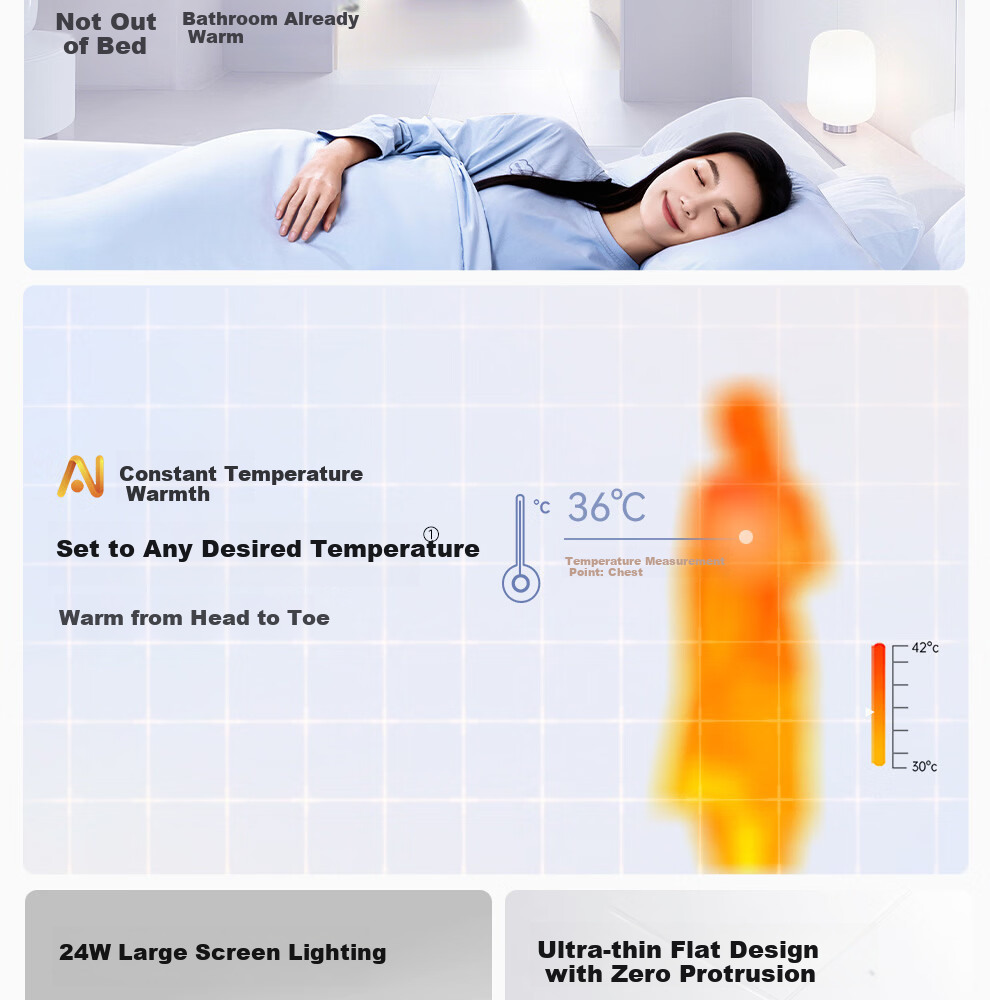 AUPU Smart Series AI Constant Temperature Scheduled Heating Bathroom Heater Fan Ventilation Lighting All-in-One S2 4