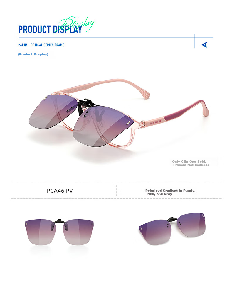 PARIM Kids Clip-On Sunglasses Unisex Lightweight Polarized UV Protection for Students Compatible with Prescription Frames 13