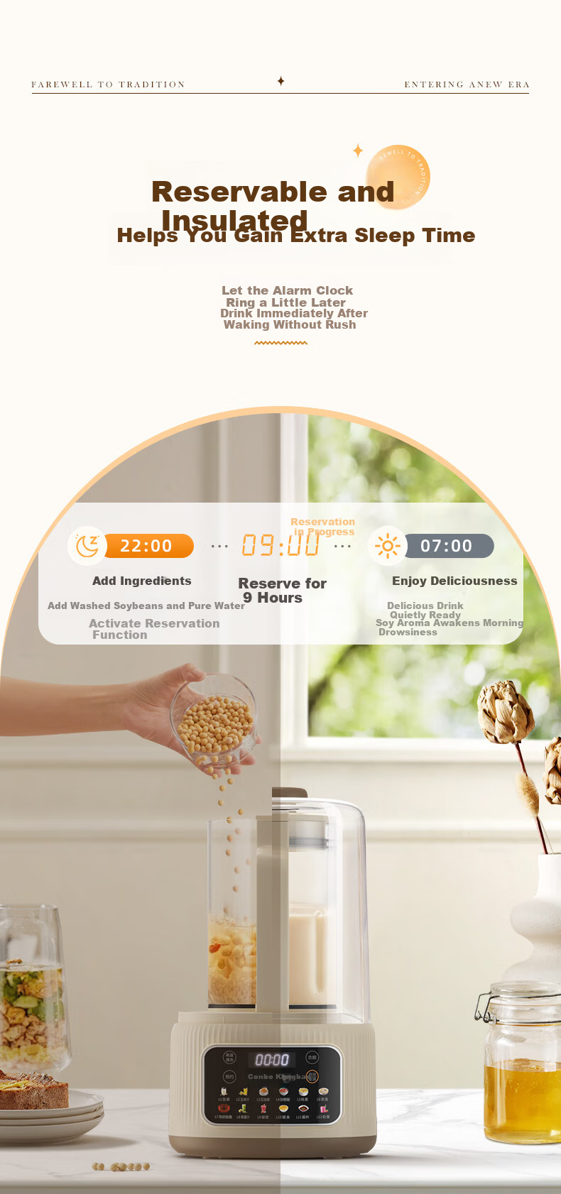 Canbo Blender 1.65L Household Silent Fully Automatic Soy Milk Maker Multifunctional Auto-Clean Reservation Keep Warm Food Processor Multigrain Juice Baby Food Machine SLH-PBJ12 11