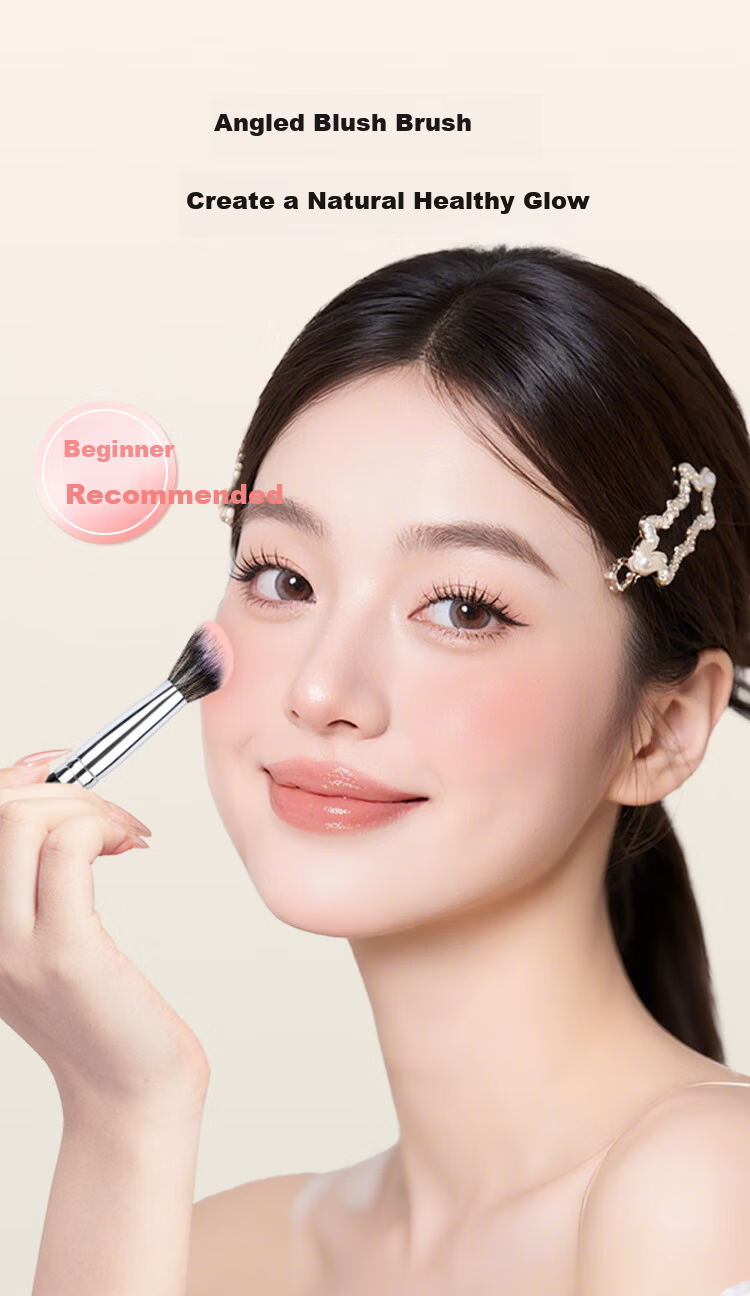 Meifuyu Slope Blush Cream Brush, Highlighter Brush, Contour Brush, Slanted Head Cream-Like Liquid Makeup Brush, Blending And Setting Brush MF8830 2