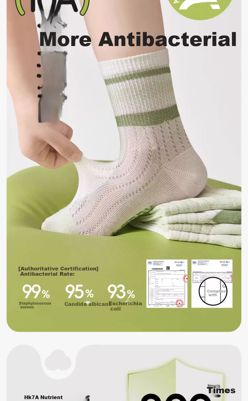 Cotton Full Children's Socks Summer Thin Pure Cotton Antibacterial Boys Mesh Mid-Calf Socks 6 Pairs 6