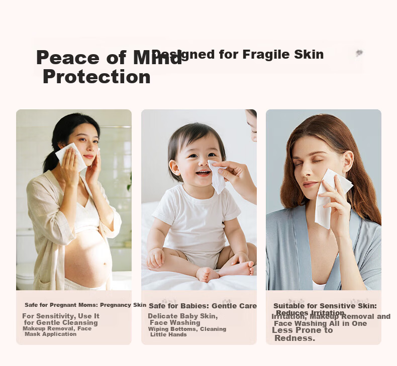 DAMAH DARK MAGIC Facial Cleansing Cotton Soft Towels Extra Large Thick Dual-Use Wet and Dry 80 Sheets*5 Packs (95g/m²) 20*20cm 13