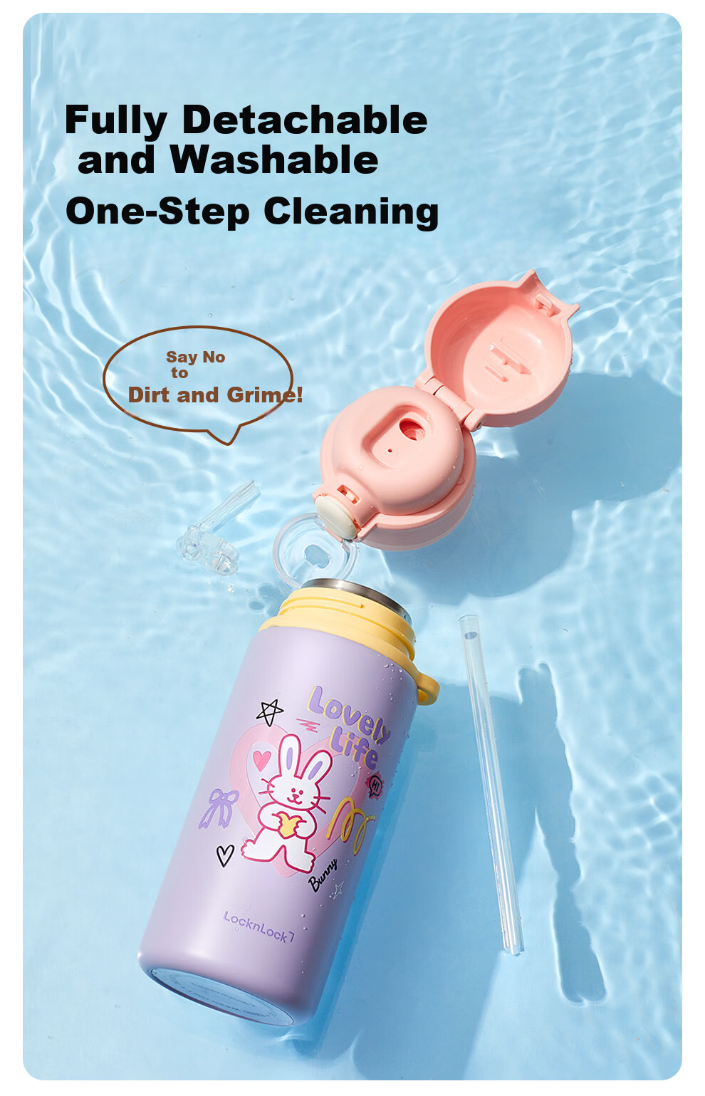 LOCK&LOCK Kids Stainless Steel Insulated Water Bottle for Ages 6-12, School Water Cup for Boys and Girls, Kindergarten Use 11
