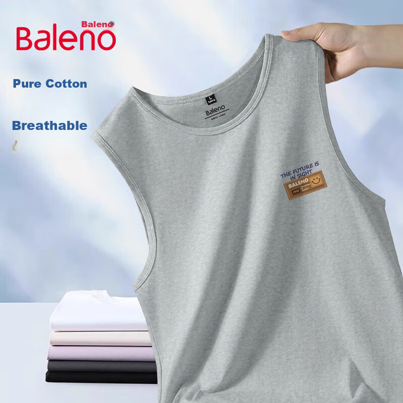 Baleno Men's Cotton Vest Summer Breathable Basic Sports Fitness Sweat-Absorbing Basketball Loose Casual Tank Top