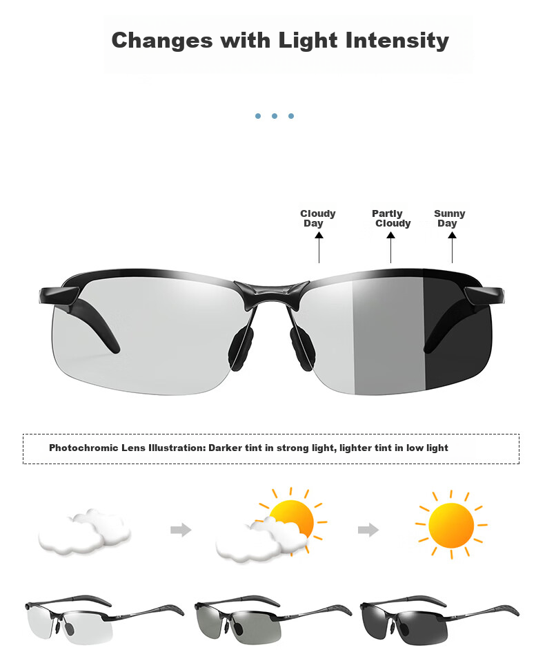 BWNK Polarized Smart Photochromic Sunglasses for Men Cycling Fishing Day and Night UV Protection 4
