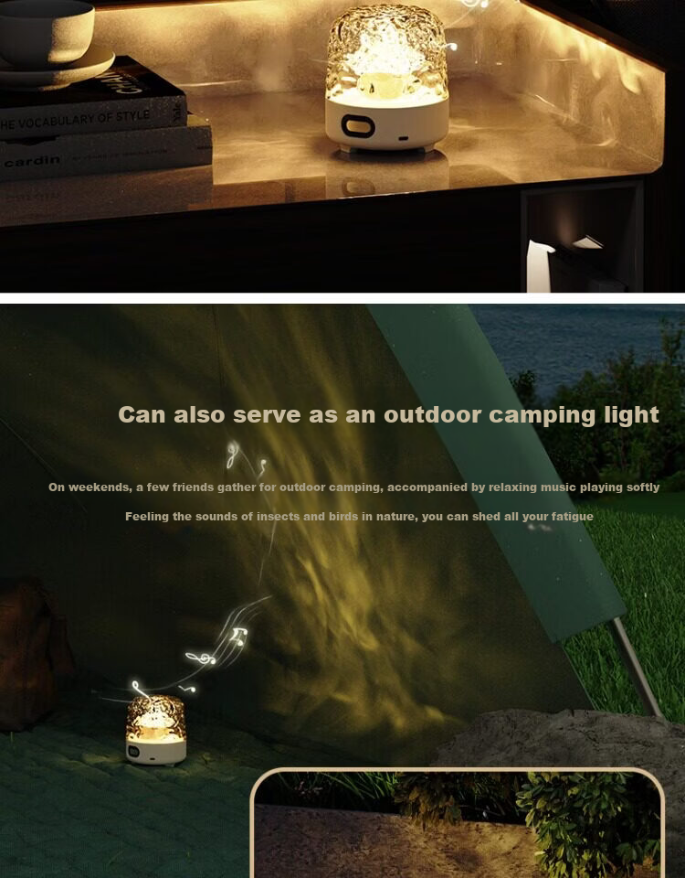 Shangjia Yalang New Bluetooth Speaker Water Ripple Starry Sky Projection Ambient Light Bedroom Bedside Night Light Women's Day Gift 7