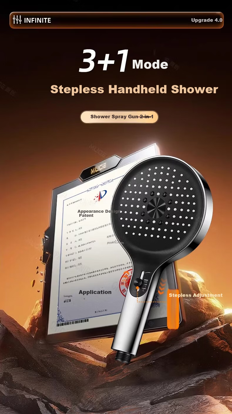 MUGE High-Pressure Shower Head Universal Powerful Water Flow Handheld Bathroom Shower Sprayer 1