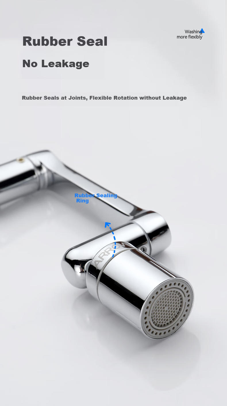 ARROW Mechanical Arm Faucet Aerator Universal Rotation Four Water Outlet Modes Extender Splash-Proof Head AE59130CP 9