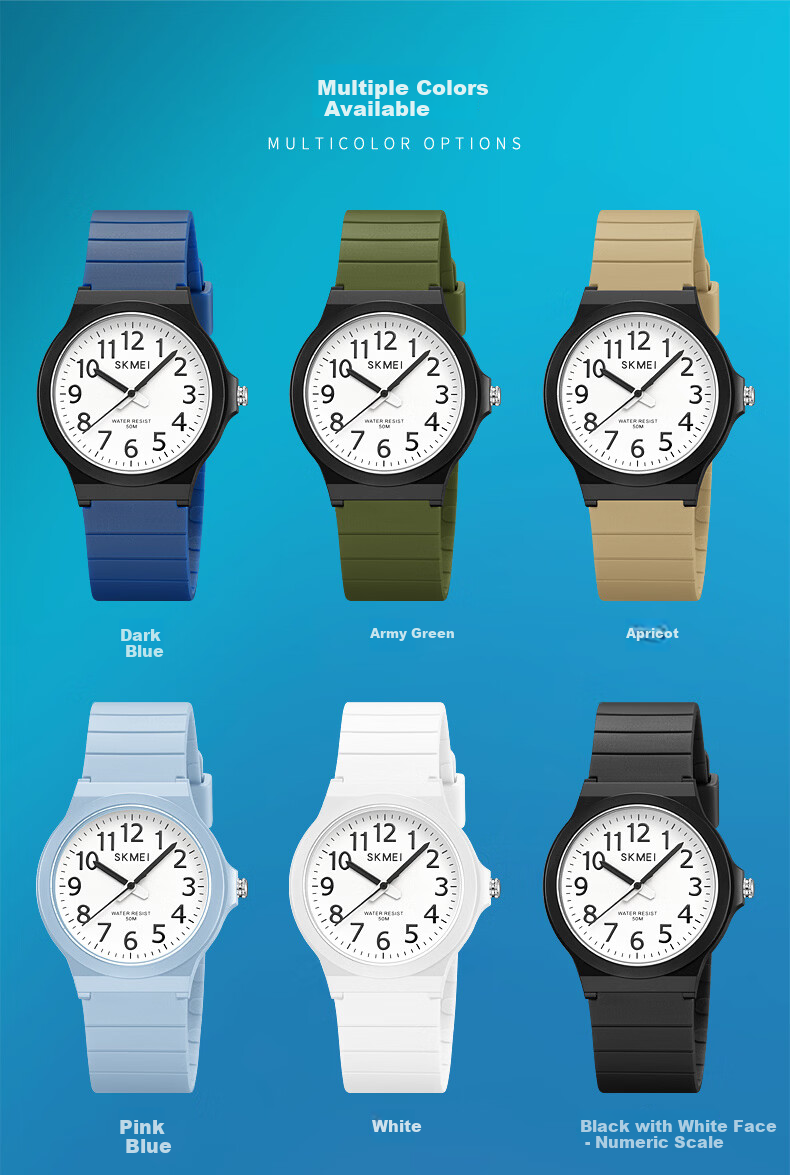SKMEI Student Silent Pointer Quartz Exam Watch for Middle and High School Entrance Exams 2557 16