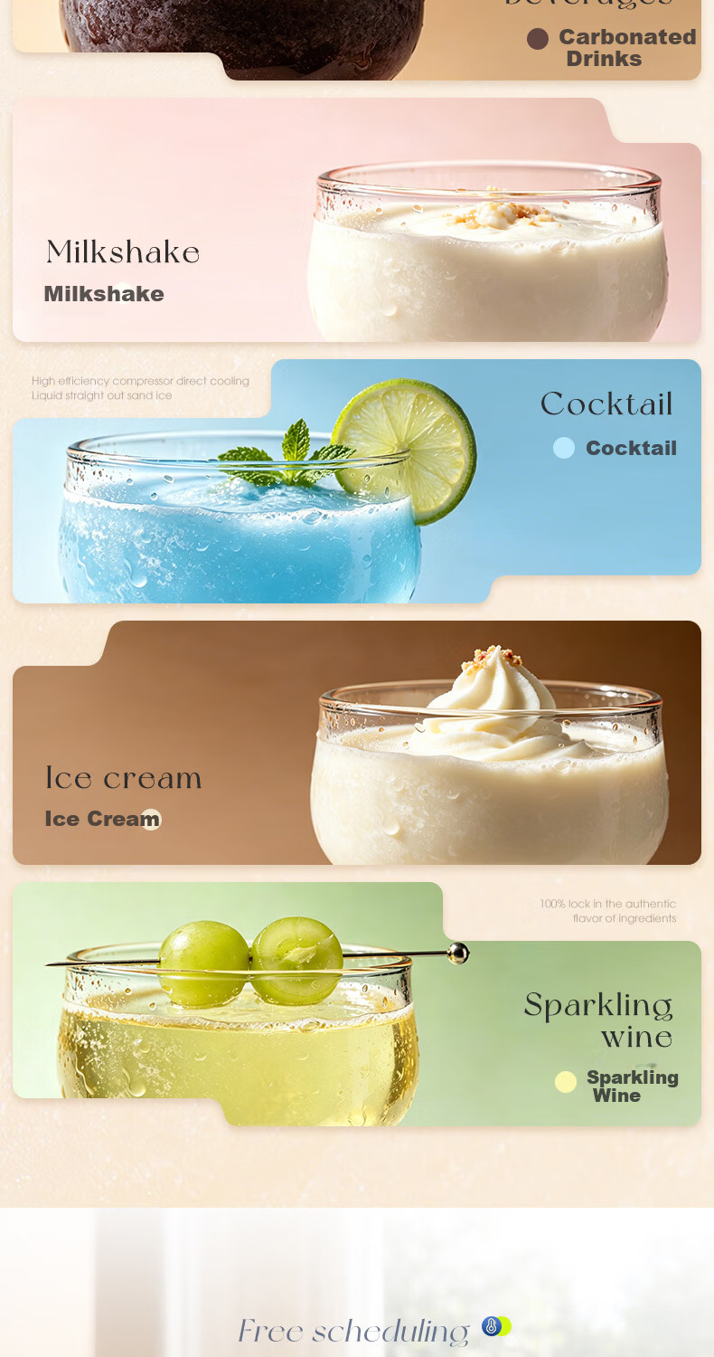 Morphyrichards Ice Crusher Machine Home Small Large Diameter Fully Automatic Fast Ice Shaving Commercial Snow Melting Machine Cold Drink Milkshake Cocktail Blender MR8002 9